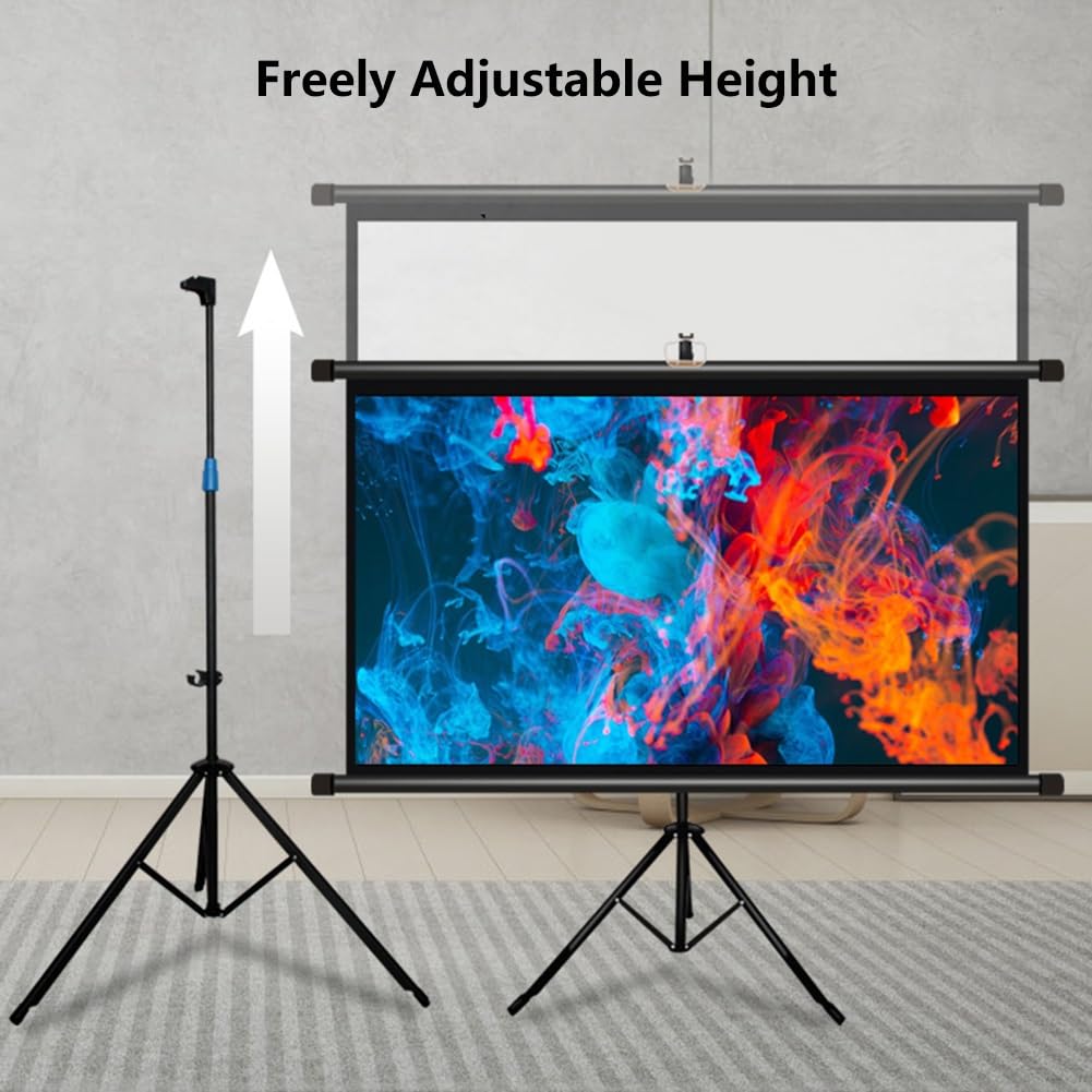 Schermo per Proiettore Portatile Antipiega da 60" 72" 84" 92" con Treppiede, Schermi per Film 4K HD da Parete per Cinema in Giardino(84"(4:3))