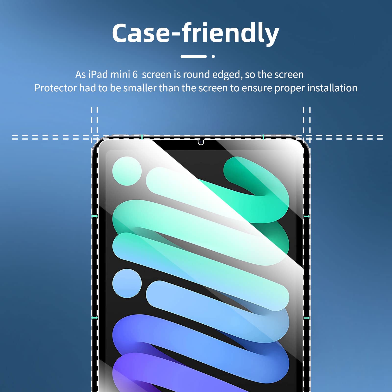 NEW'C 2 Pezzi, Pellicola Prottetiva per iPad mini 7 (A17 Pro, Modello 2024, 7ª generazione) / mini 6 (Modello 2021, 6ª generazione), 8,3 Pollici, Vetro Temperato, Durezza 9H, Ultra Resistente