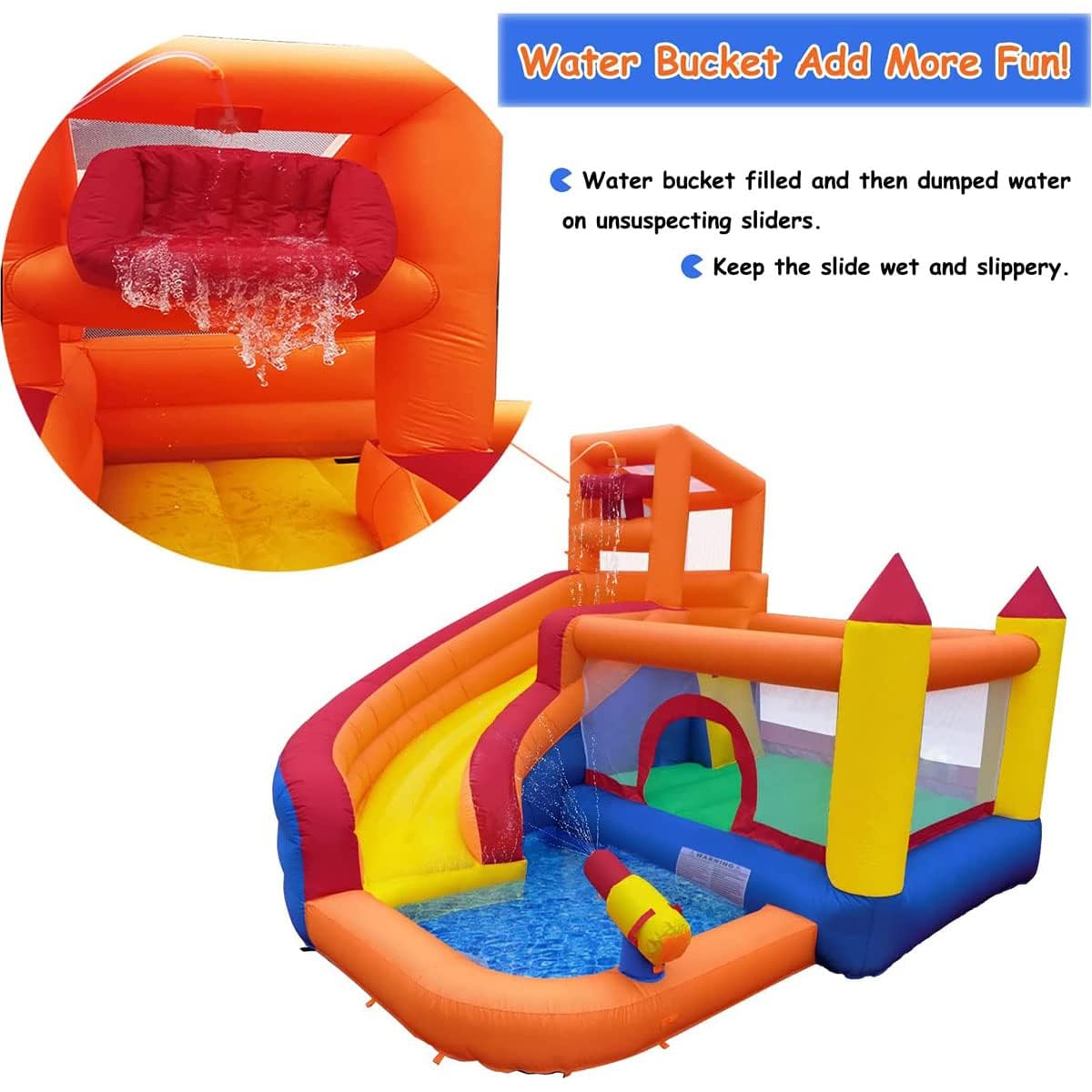 Ballsea Castello gonfiabile con soffiatore, per bambini da 3 a 10 anni, Castello gonfiabile per bambini per uso interno ed esterno