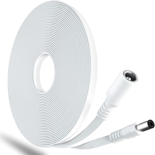 SIOCEN Cable de extensión de alimentación CC de 10 pies, cable de extensión de 0.217 in x 0.083 in, cable de extensión de 12 V para cámara de