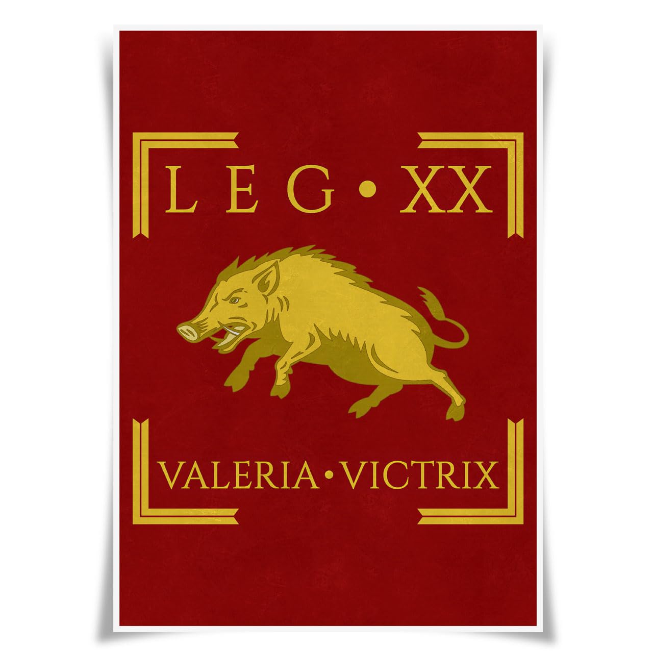 Nice Captain Roman Legion Banner A3 Poster Flag Print Cloth Wall Decor Gift Ancient Rome (LEGIO XX VALERIA VICTRIX)