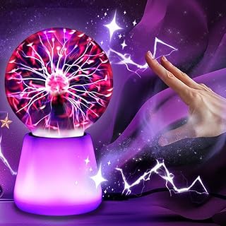 Plasma Ball - Magic Plasma Ball Lava Lamp for Kids,P-lasma Lamp Atmosphere L-amp with Touch and Sound Sensitive,Colorful Nebula Electric Lightning B-All Science Toys,Christmas Toy Gifts for Kids