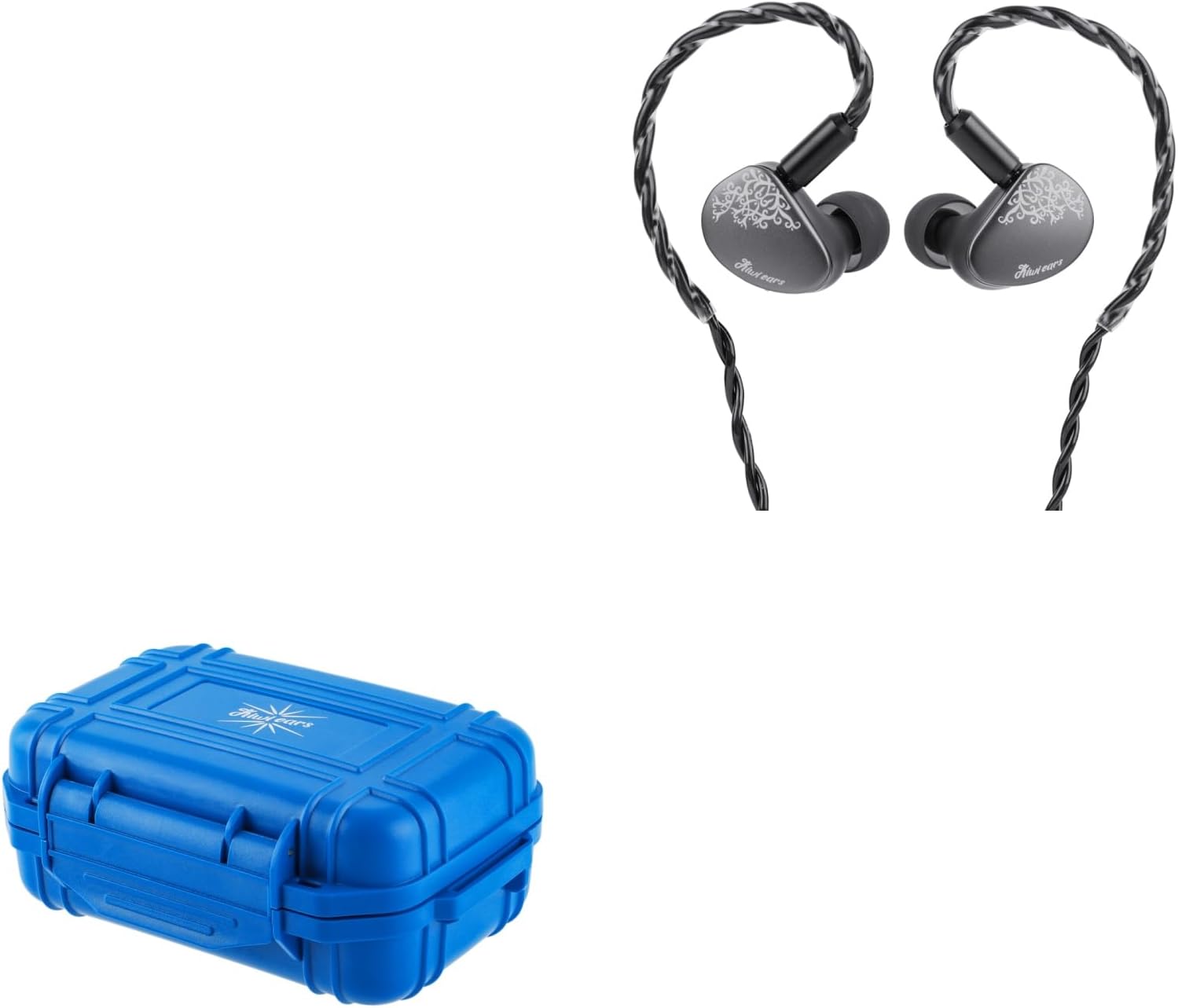 Kiwi Ears Cadenza II in Ear Monitor, 10mm Titanium Dynamic Driver IEM Earphone + Kiwi Ears SONICAP Waterproof IEM Hard Case