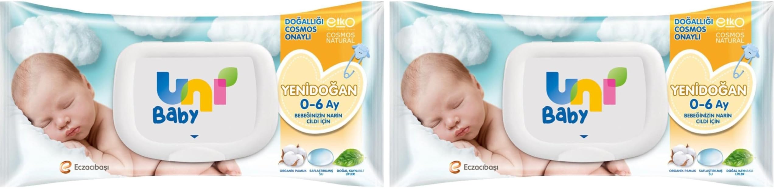 Uni Baby Yenidoğan Islak Mendil 40 Yaprak 2li paket