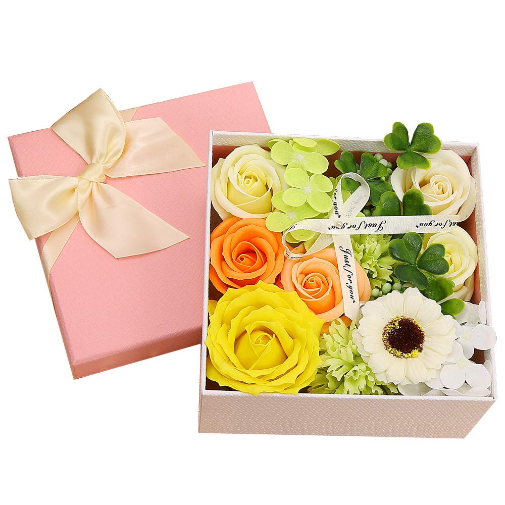 Amazon｜Good?Boom ソープフラワー スクエアギフトボックス 薔薇 造花 
