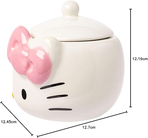 Miniatura 40 de Silver Buffalo Tarro de cerámica para aperitivos o galletas de color rosa de Hello Kitty, de Sanrio, tamaño mediano Hello Kitty Waving (cerámica)