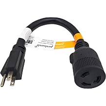 Parkworld 691791 Adapter Cord 15 Amp 5-15P Male to 30 Amp L6-30R Locking Connector Female ONLY Output 125V 15A