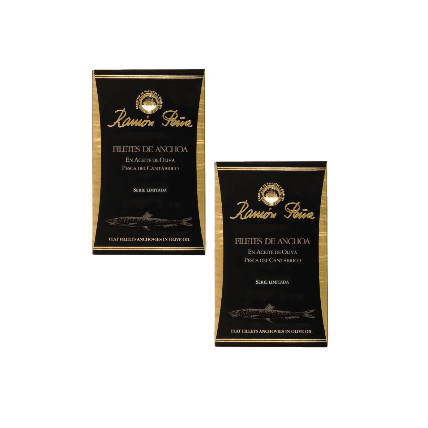 Filetti di Acciughe Ramòn Peña® | Filetti di Acciughe del Cantabrico Esclusivo Olio Oliva | Pesce in Scatola Artigianale - 2 x 85 Gr (Peso sgocciolato 2 x 50 Gr) | Acciughe Cantabrico Prima Scelta