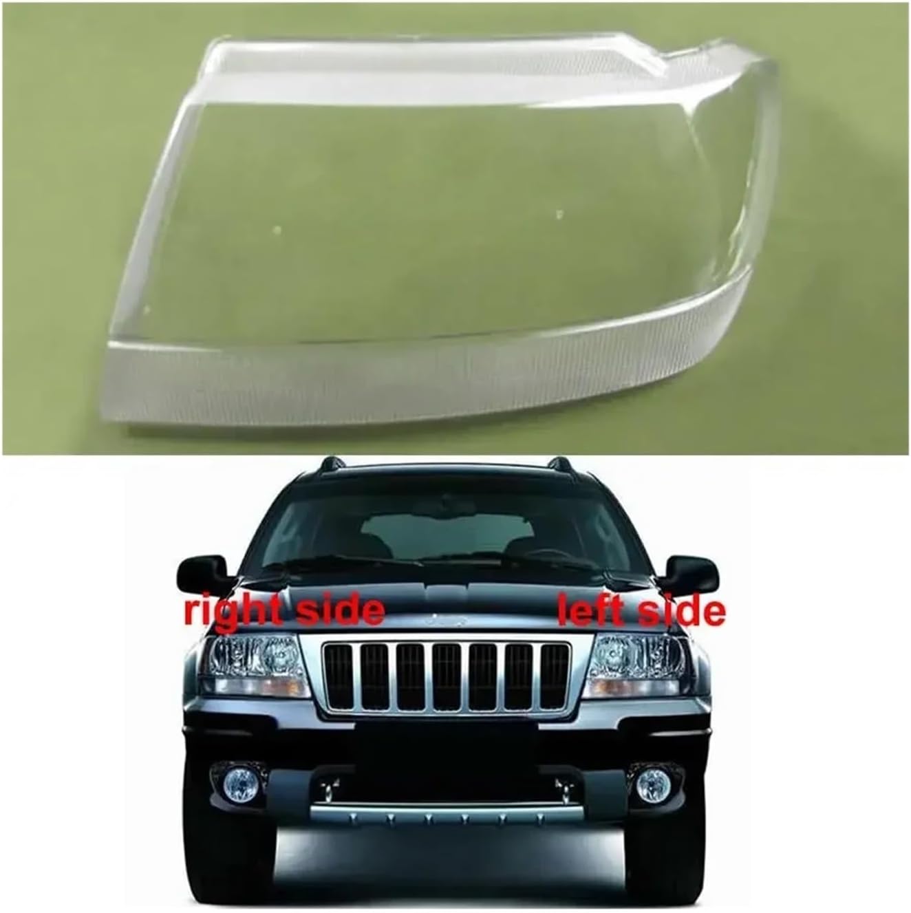 Lampshade Headlamp Cover Lamp Shell Mask Headlight Shade Glass Compatible For Jeep Grand Cherokee 1999 2000 2001 2002 2003 2004 2005(2PCS left and right)