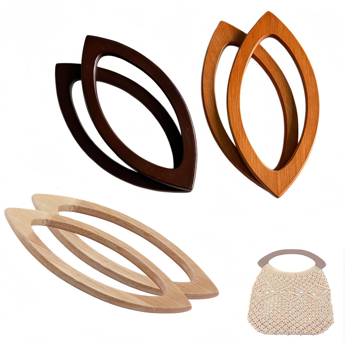 Asas para bolsos Ticha de madera: arregle y renueve sus bolsos de ganchillo gastados