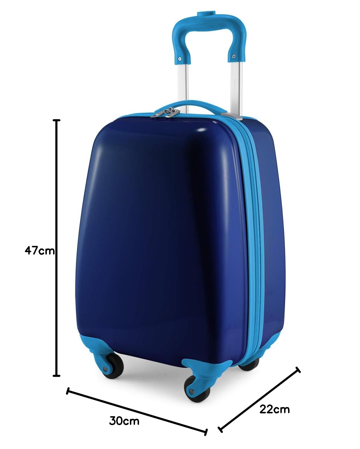 Hauptstadtkoffer - Bagaż dziecięcy, walizka dziecięca, twarda obudowa, bagaż pokładowy dla dzieci ABS/PC, granatowy, Kindertrolley, Bagaż dziecięcy