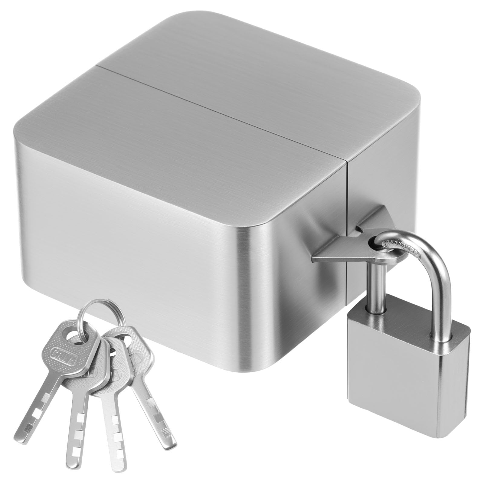 Outside Tap Lock 2 Pack, Stainless Steel Outdoor Garden Faucet Lock Cover with Keys, Anti-Theft Hose Bib Protector, Weatherproof Water Saving Tap Cover for Home, Yard and Rentals