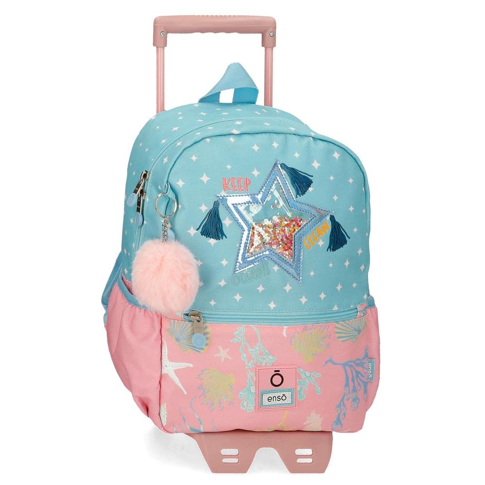 Enso Keep The Oceans Clean Mochila Preescolar Adaptable a Carro Azul 25x32x12 cms Poliéster 9,6L