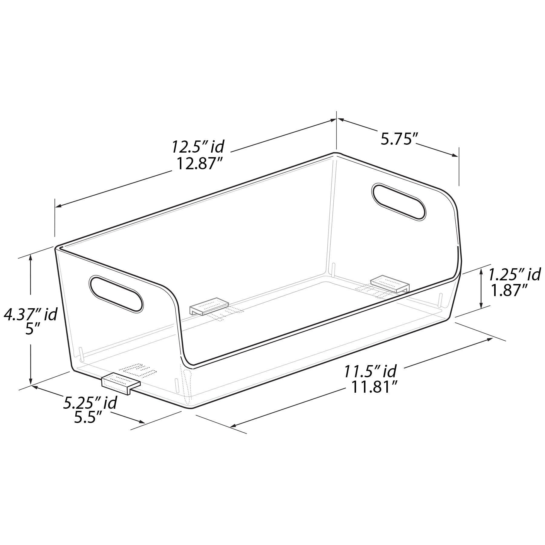 Azar Displays 556756-4PK Lot de 4 bacs de rangement empilables en plastique transparent sans BPA pour placard de cuisine, réfrigérateur, garde-manger
