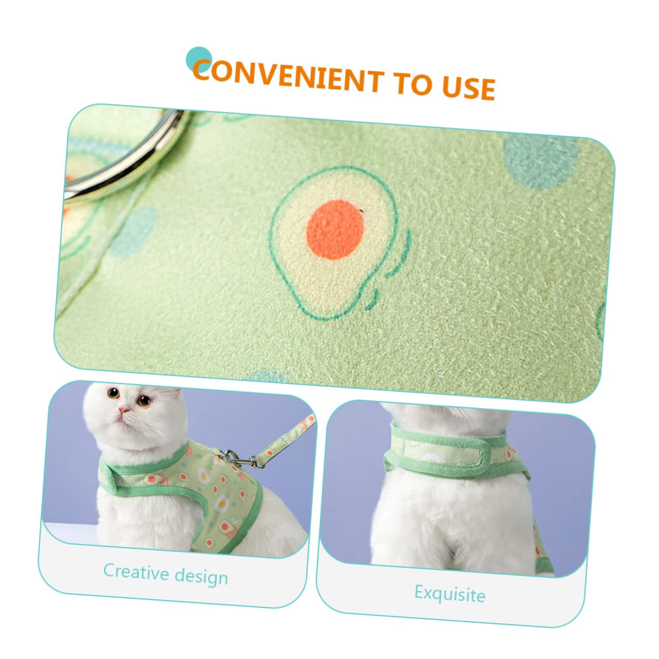 Ipetboom 4ensembles Et Laisse pour Chat avec Motif Avocat Confortable Et pour Extérieur