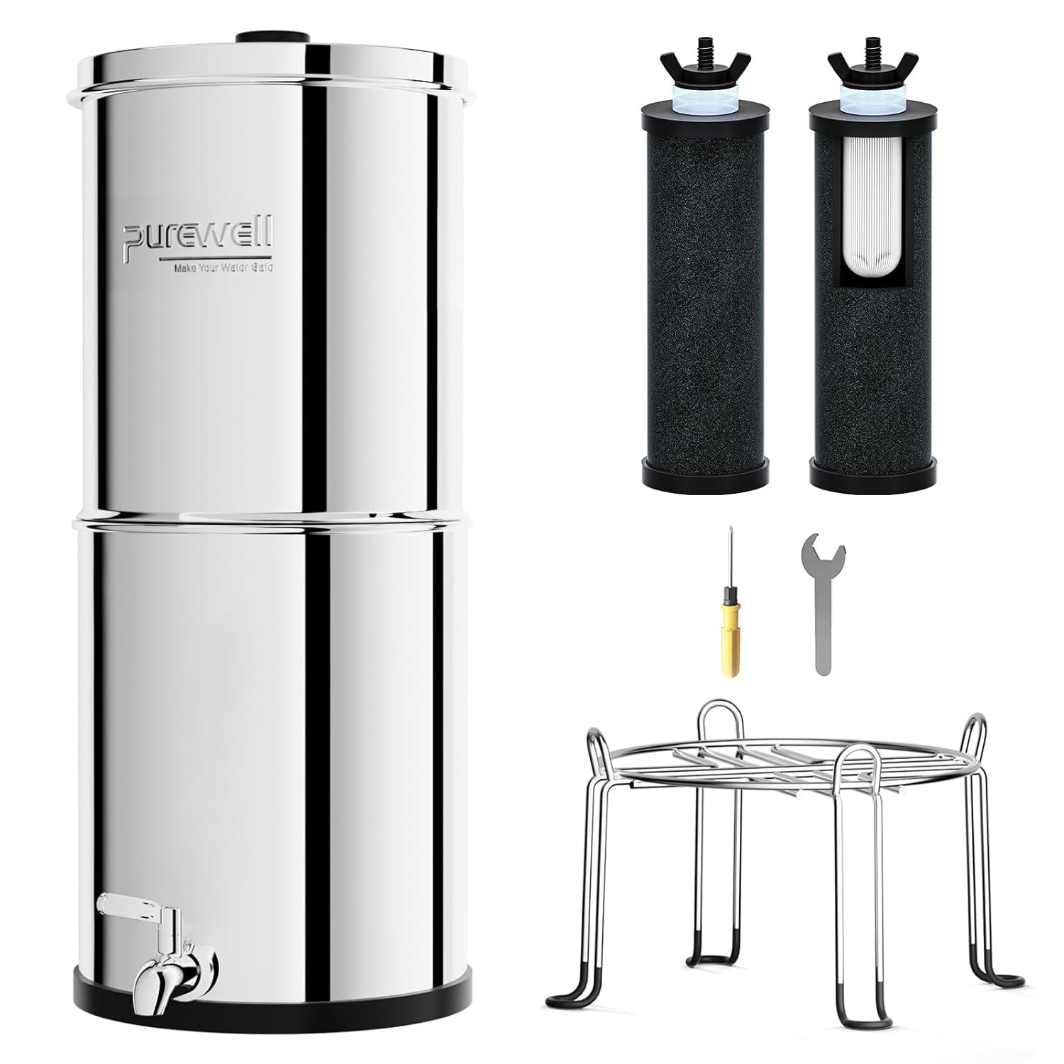 Purewell 8,5L Schwerkraft-Wasserfilter mit Aktivkohle