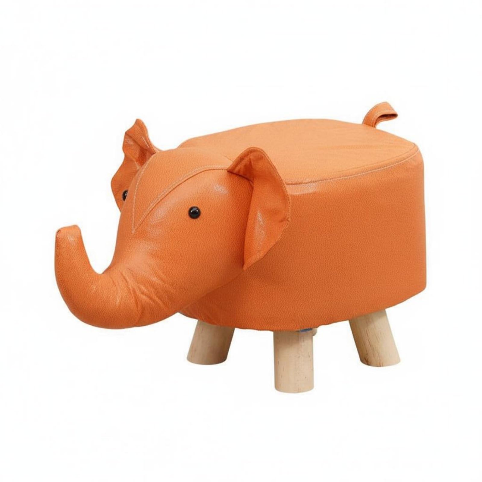 Enakshi® Solid Wood Legs Cartoon Elephant Stool Playful Design Cartoon Elephant Footstool Multipurpose Creature Shaped Stool Soft and Comfortable for Toddlers-picture-10