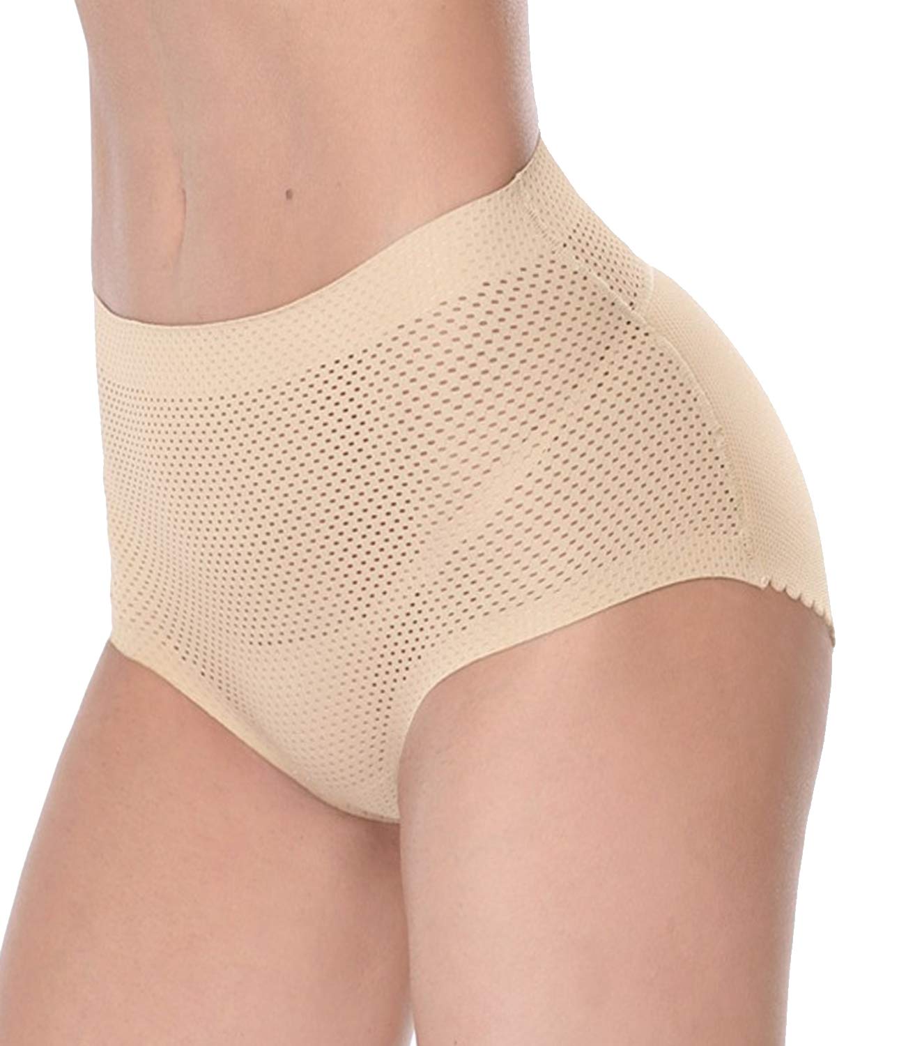 Seamless Butt Lifter Padded Panties Underwear Fake Butt Pads Shorts Enhancing Body Shaper Shapewear for Women Beige