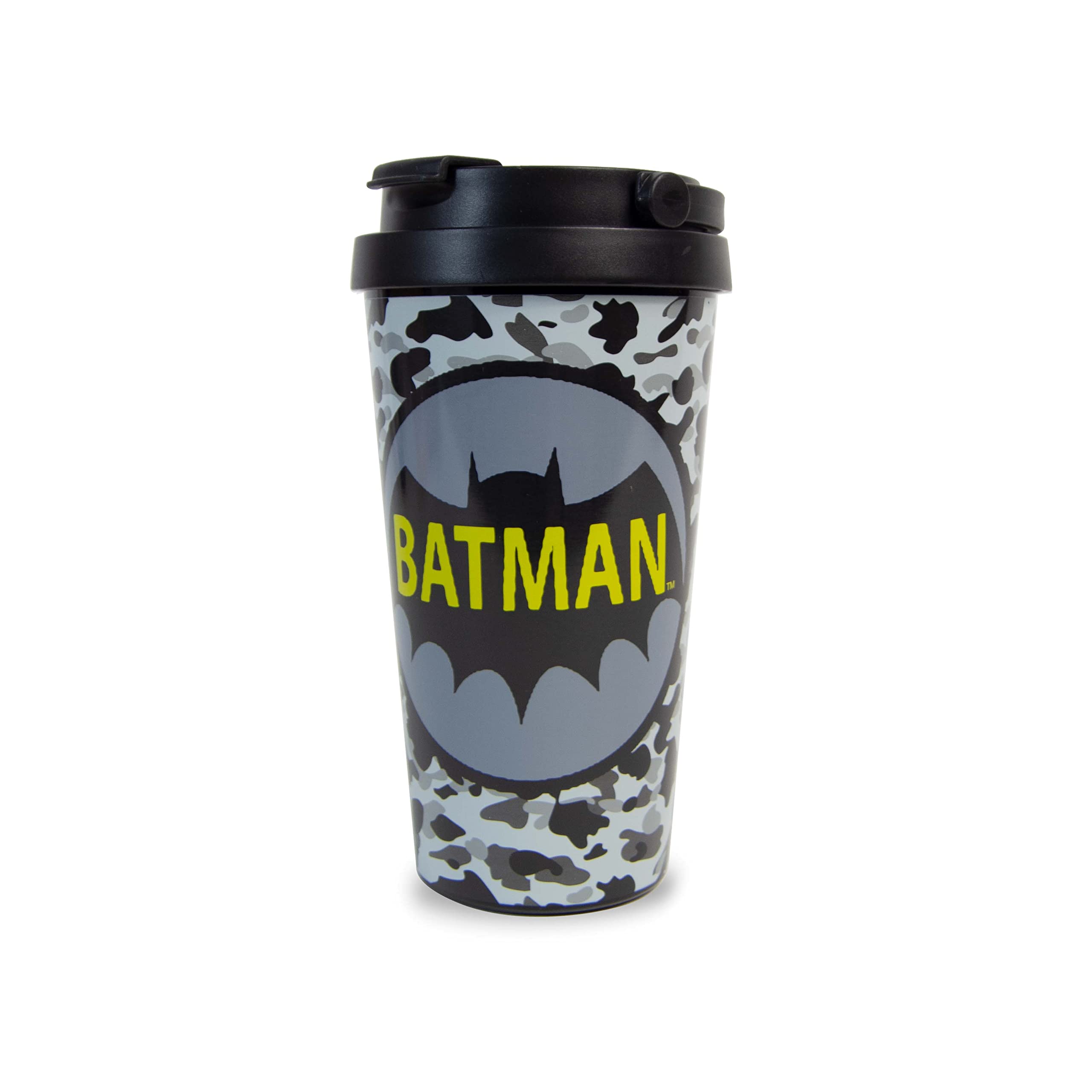 WarnerBros Warner Bros. Batman Tumbler Stainless Steel Vacuum Insulated Travel Mug Water Coffee Cup 420ml/14Oz Official Warner Bros. Product, Multicolor, TRHA14803, Travel Coffee Mug