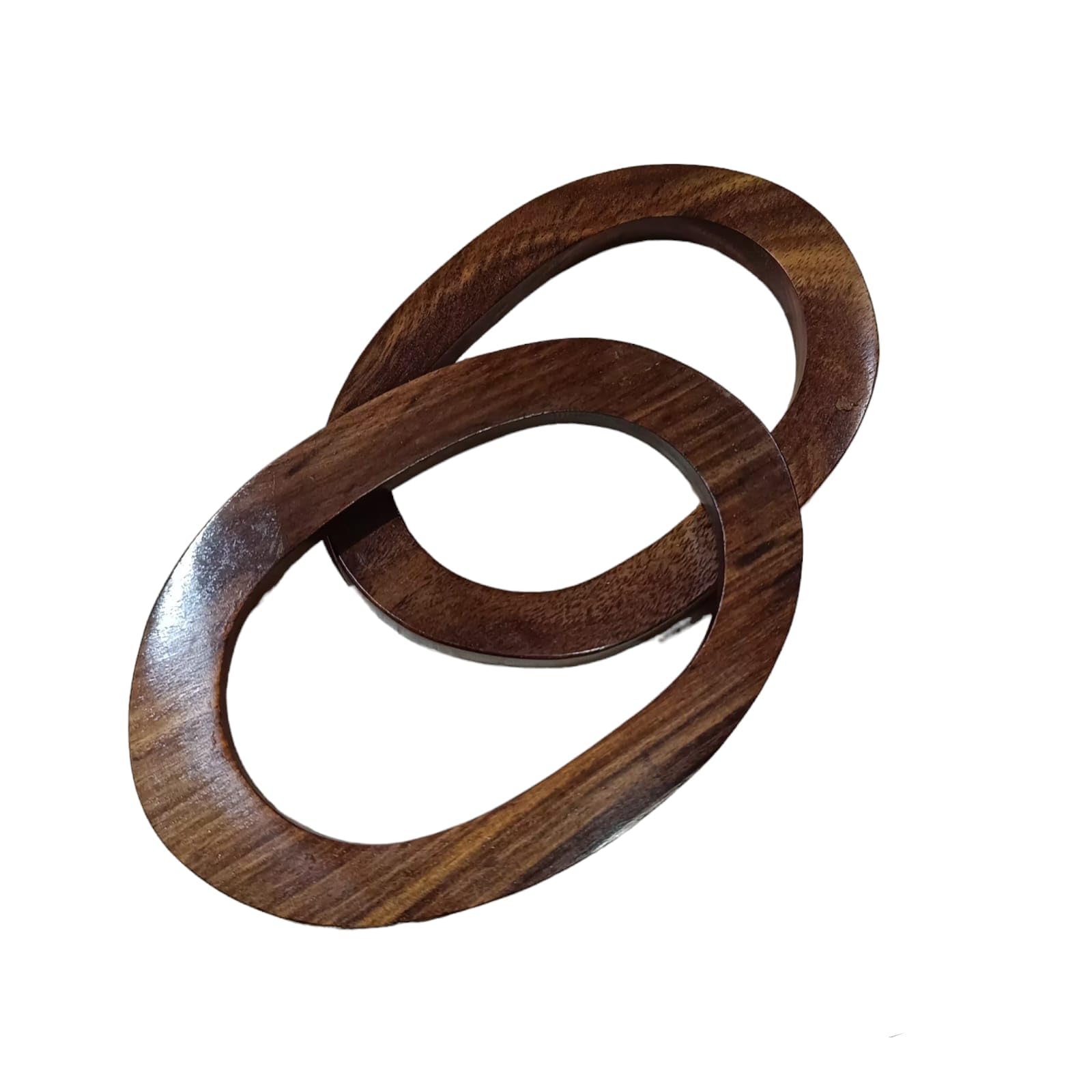 Trend N Trade Oval Shape SHEESHAM Wooden Handle for Macrame Bag/Purse and Craft-image-38