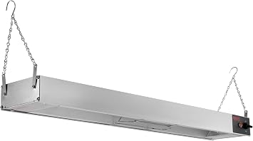 Kratos Commercial Electric Strip Warmer | 36 Long Overhead Hanging Food Warmer for Restaurants | Hardwired Design | 120V, 500 Watts | Toggle Control | Hanging Chains Included | NSF (28W-207)