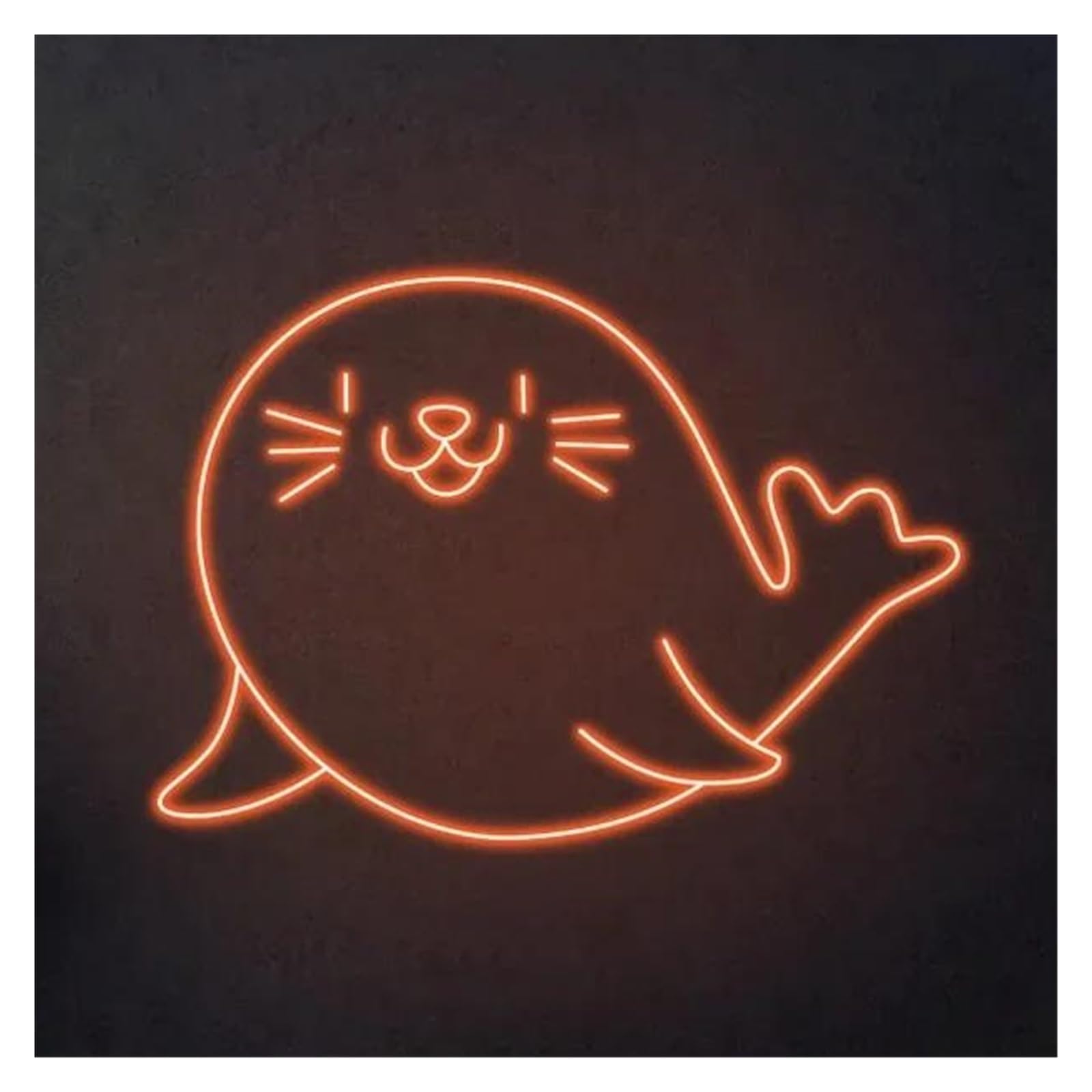 Lemst B Signs Lamp Cute Seal Neon Sign Animal Light Us Powered For Nursery Fish Lovers Edroom Irthday Ar Eer Clu Wall Decor 40Cmx30cm(B)