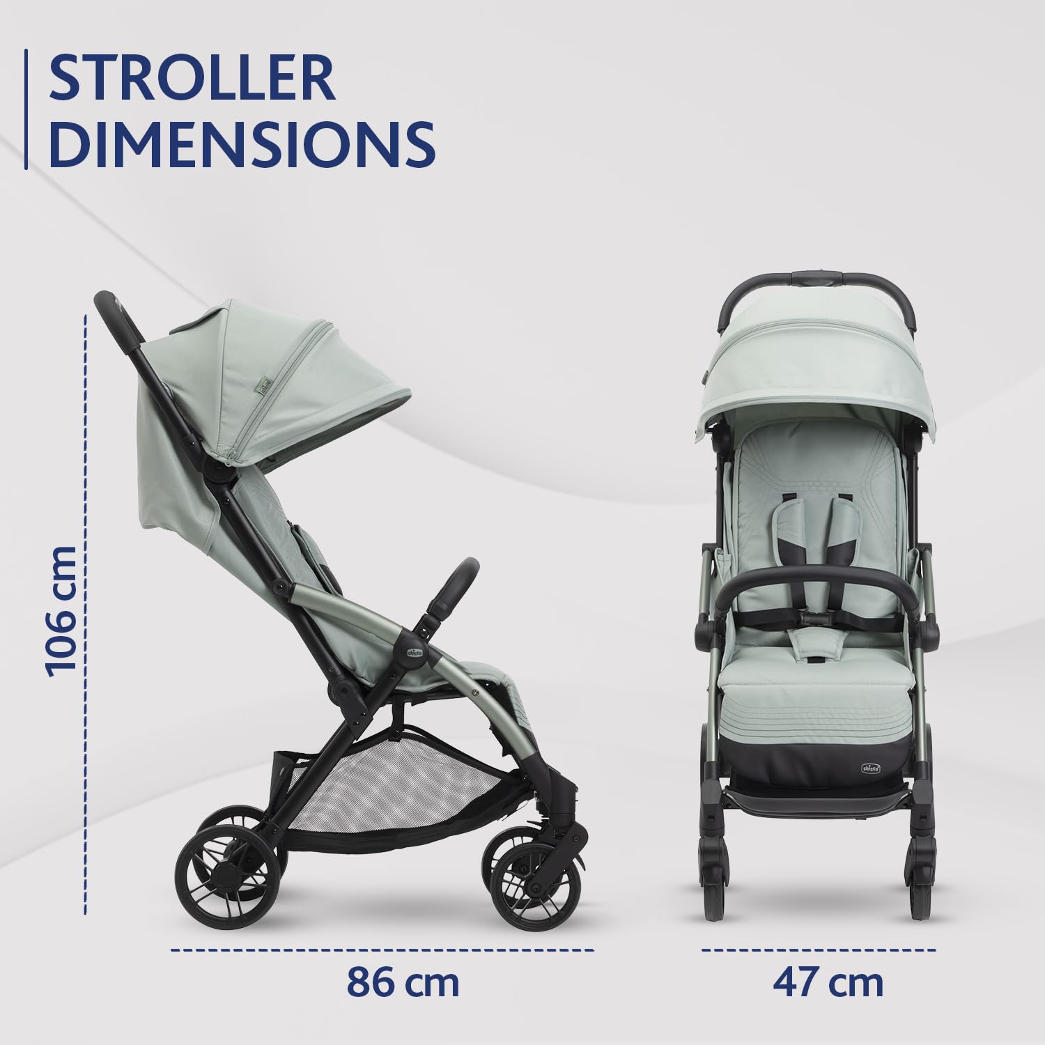 Chicco Goody XPlus - Passeggino pieghevole con un solo tocco, sedile imbottito e ruote ammortizzanti, 4 posizioni di reclinazione, schienale regolabile, dalla nascita fino a 4 anni, tettoia