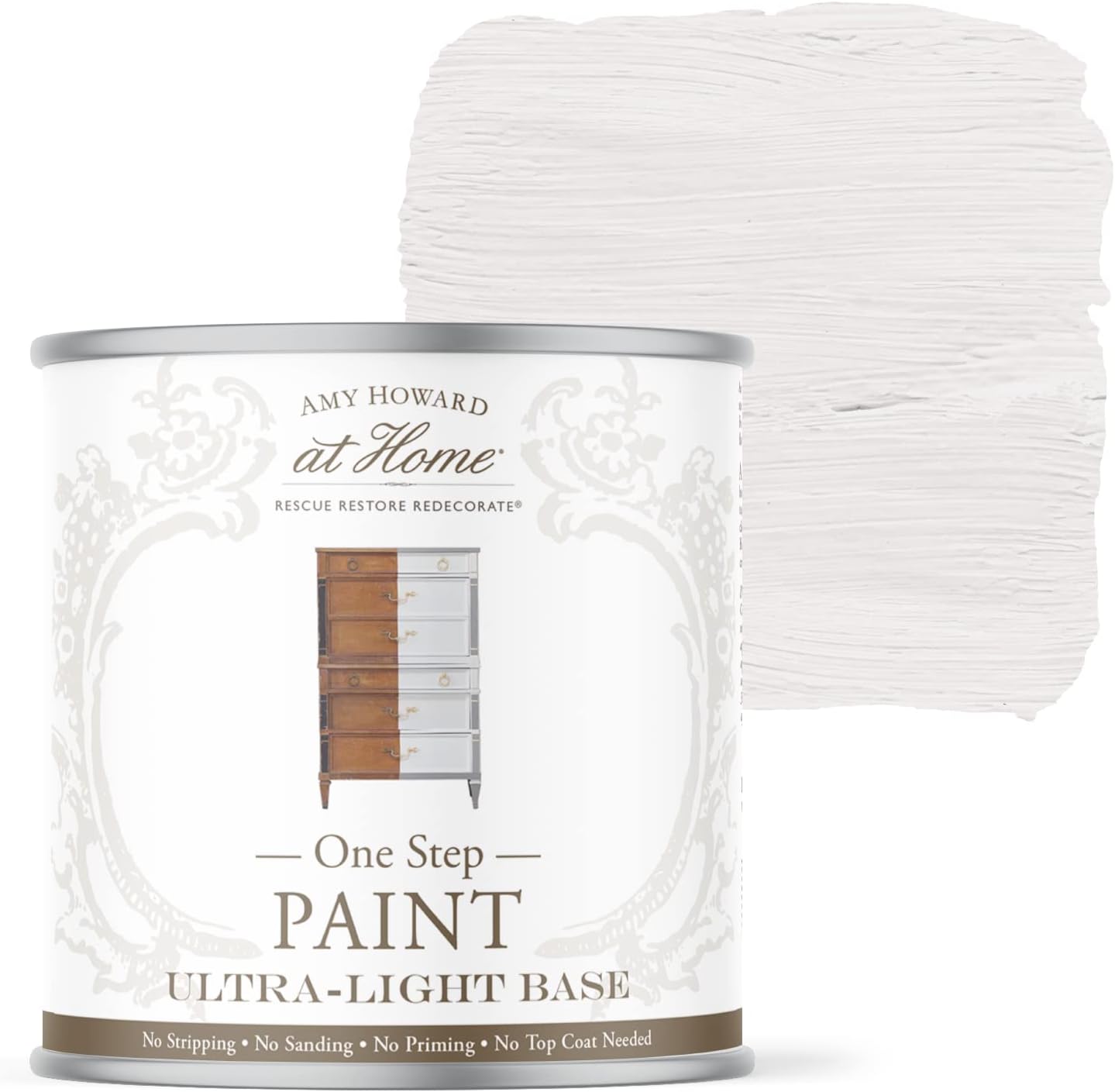 Amy Howard Home - One-Step Paint - Chalk Paint for Furniture - Eco-Friendly - No Stripping, Sanding or Priming - Multi-Surface Furniture Cabinet Paint - 32 OZ - Italian Silver… Amy Howard Home - One-Step Paint - Chalk Paint for Furniture - Eco-Friendly - No Stripping, Sanding or Priming - Multi-Surface Furniture Cabinet Paint - 32 OZ - Italian Silver…