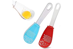 2024 New Multifunctional Kitchen Cooking Spoon Strainers (2 PCS/RED + BLUE)