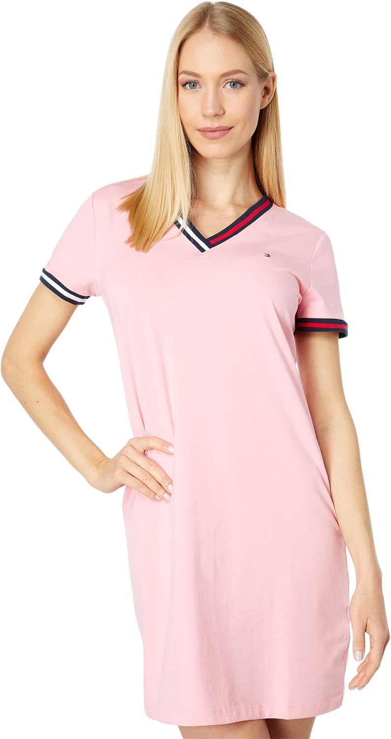 pink dress t shirt Oversized T Shirt Dress With Script Love Slogan In Dusky Pink