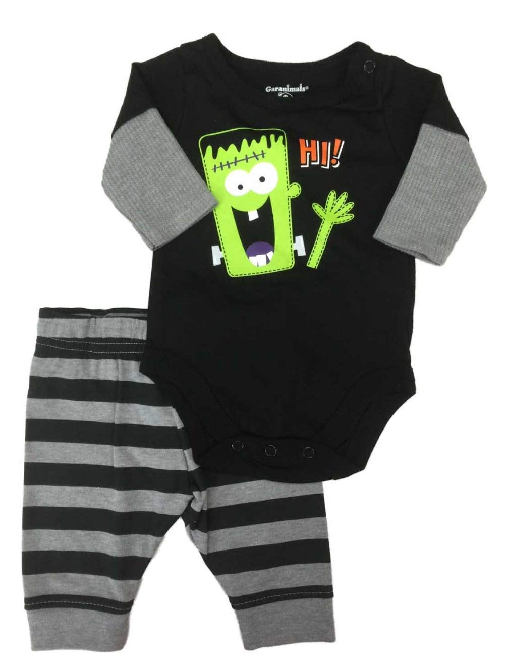 GaranimalsBaby Toddler 2pc One Piece and Pant Set Hi Frankenstein