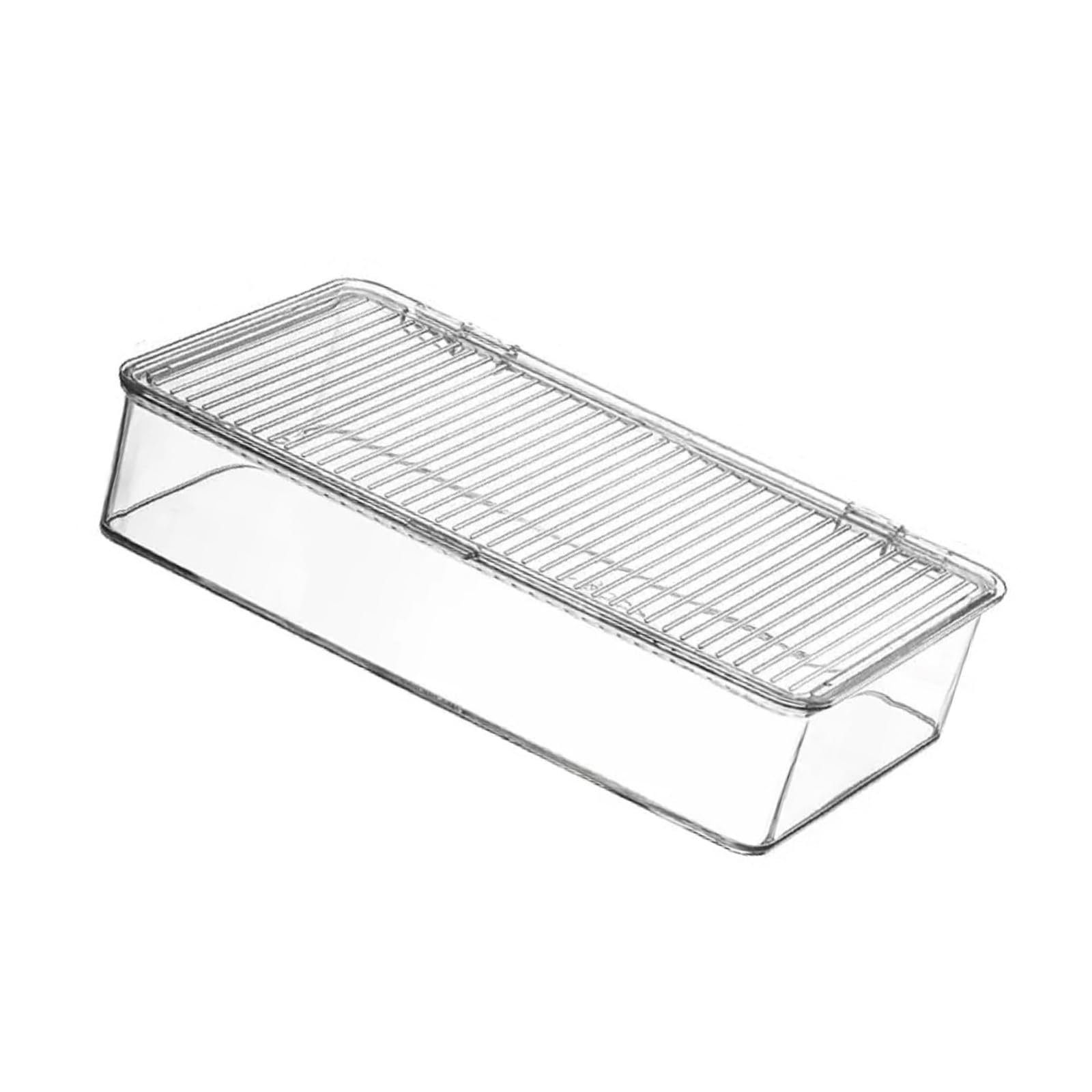 Woedpez Multipurpose Sturdy PET Stackable Bin with Lid for Bathroom Closet Garage Storage Solution Space Saving Cabinet Storage Box