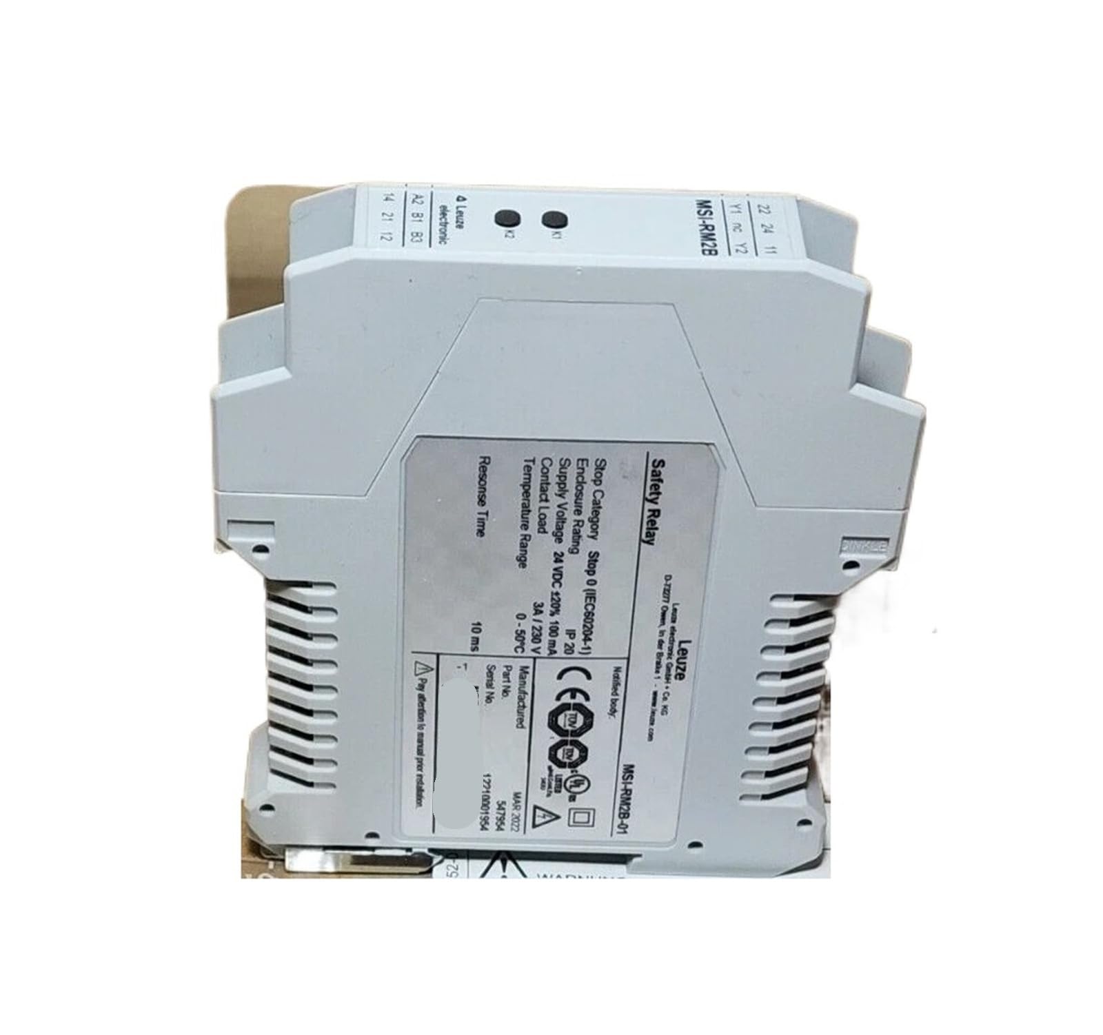 Relais de sécurité MSI-RM2B-01 24VDC à coupure immédiate