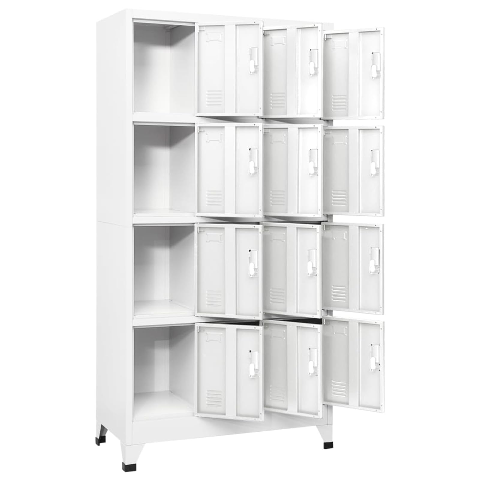 Armadietto con 12 scomparti, 90 x 45 x 180 cm, pratico armadietto a scomparti per personale, spogliatoio, scuole e palestre, uffici