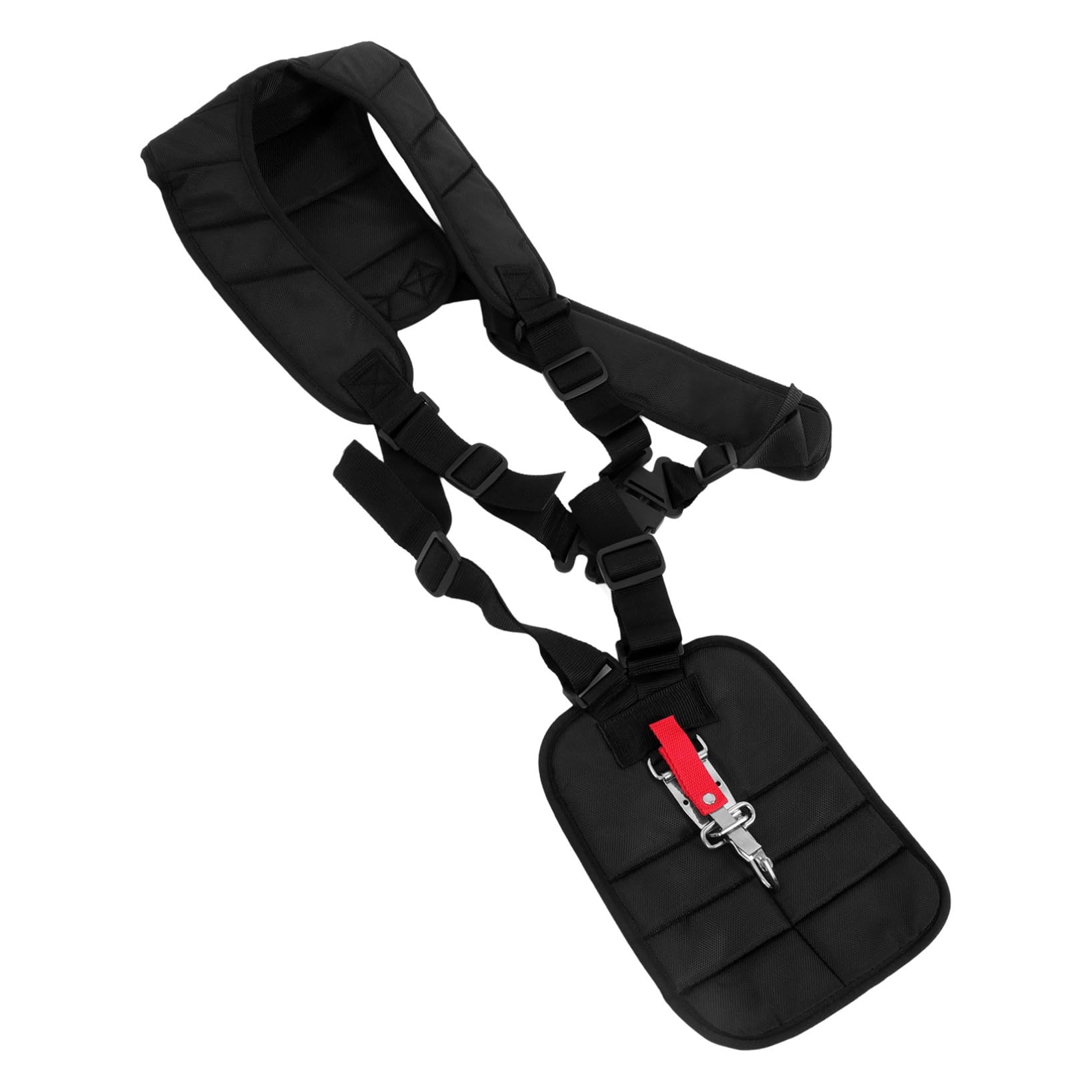 Toddmomy Arnés para Desbrozadora de Profesional, Cinturón de Doble Hombro en Nylon Negro con Cintura Ajustable y Hebilla, Adecuado para Cortar Césped