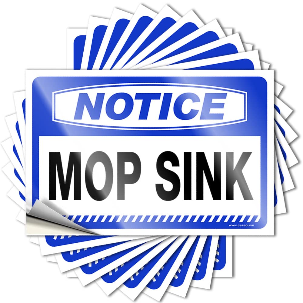 Car Window Stickers Notice Mop Sink Stickers 10 Pcs Hardhat Stickers and Decals Car Bumper Stickers(8X12CM)