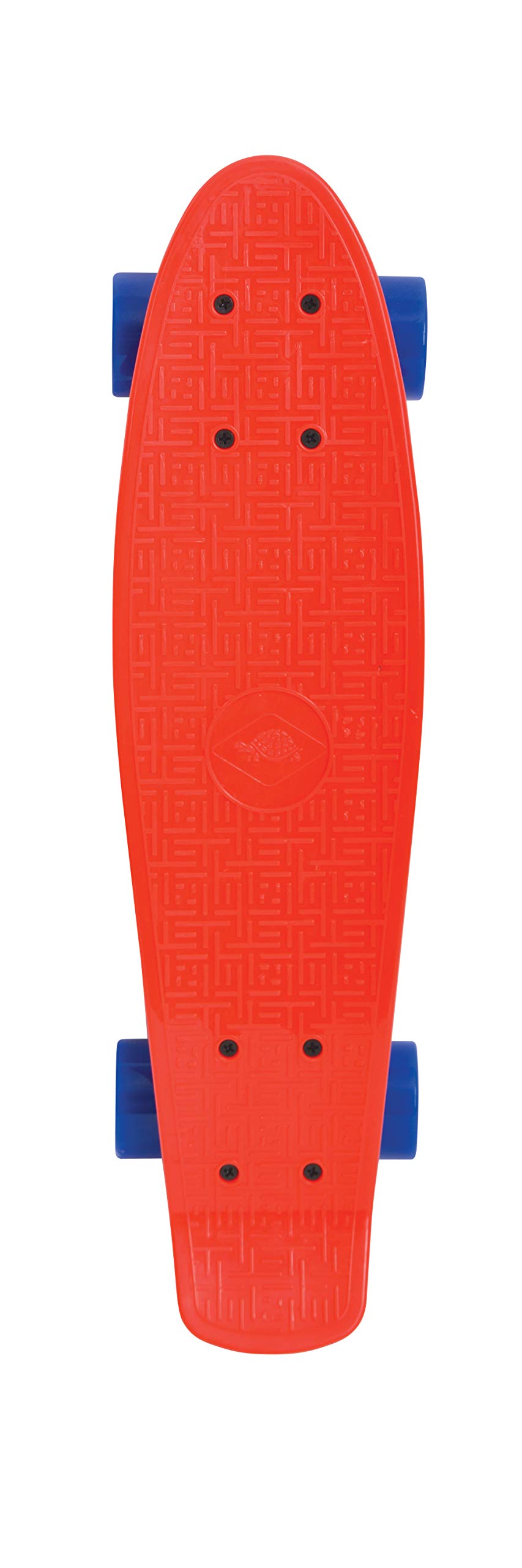 SchildkrötRetro Skateboard, Premium Board with Plastic Deck, Durable Robust PP, ABEC7, Aluminum Axles, PU Wheels, Non-Slip Stand, Color: Red, 510702