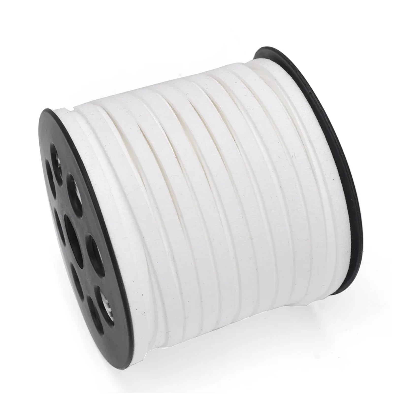 Leather Cords for Jewellery Making 2Rolls Crafts Faux Suede Cord for Jewelry Making 5mm 50 Yards Flat Vegan Leather Strings Laces Strips for Bracelets, Necklaces(White)