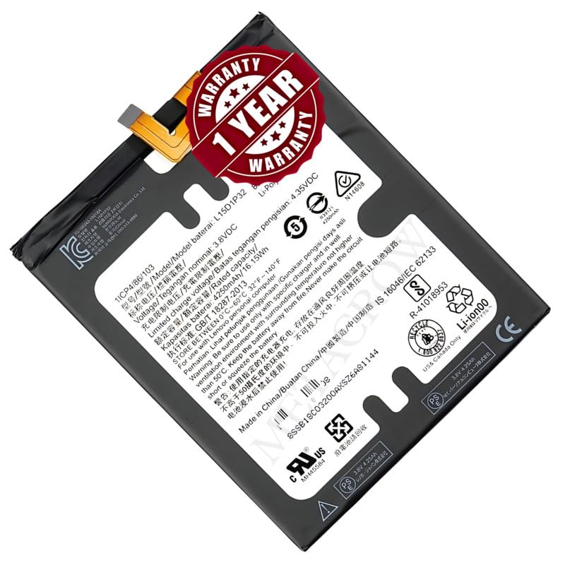 Image of Original L15D1P32 Battery Compatible with Lenovo Phab (PB1-750M, PB1-750P) | Tab3 8 Plus (TB-8703F, TB-8703X) - (4250mAh) - 1 Year Warranty BC45