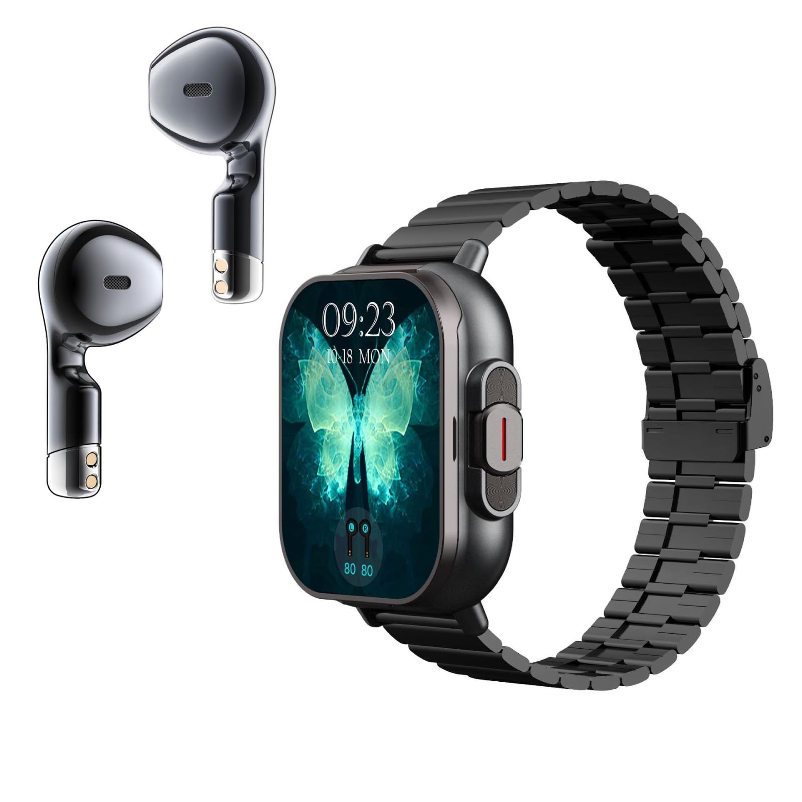 Diyeeni Reloj Inteligente con Auriculares, Reloj de Fitness Redondo de 2 Pulgadas, Reloj N en 1 con Pasos, Calorías, Monitor de Sueño, Monitor de Frecuencia Cardíaca y Presión Arterial