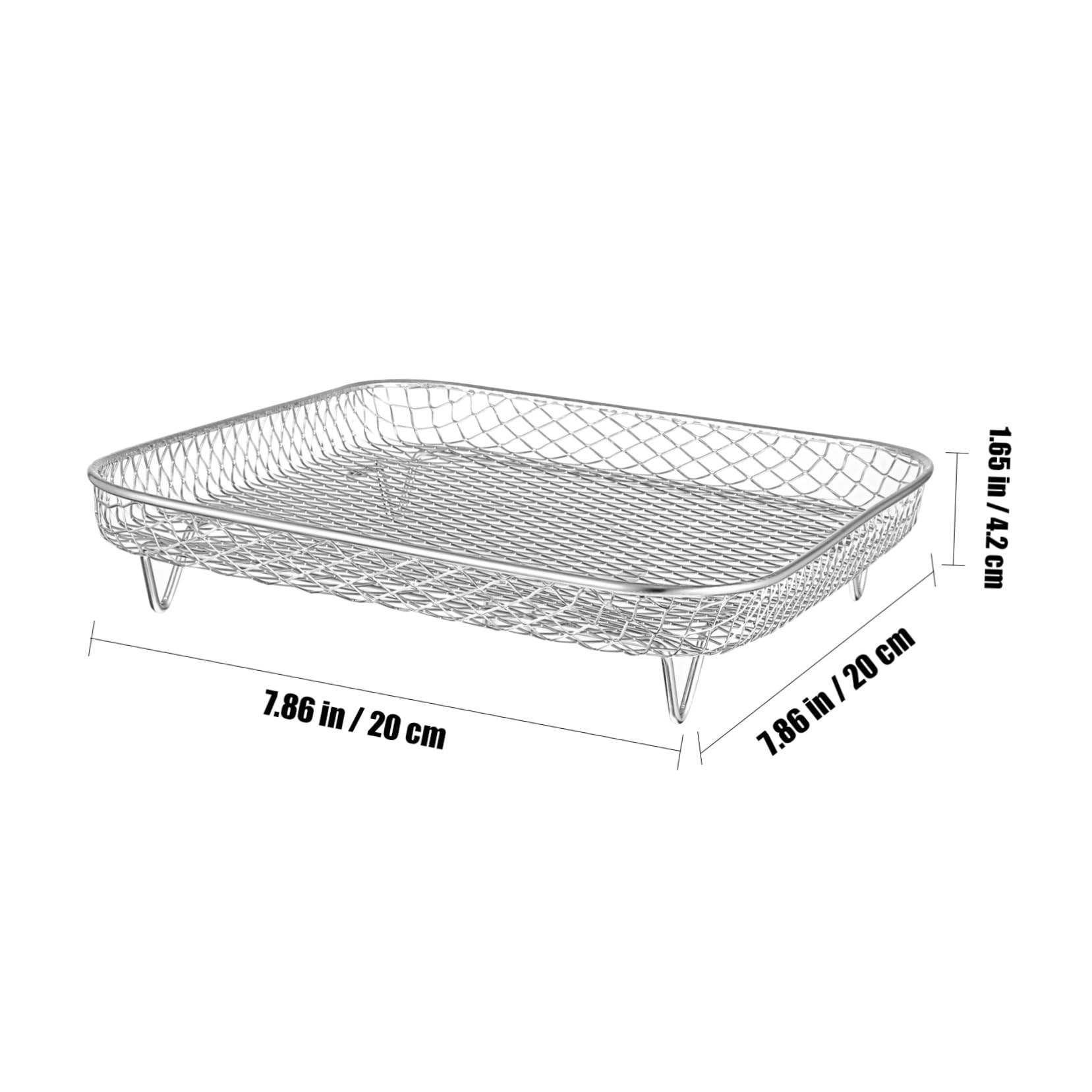 iplusmile 3 pezzi Racks Impilabili Acciaio Inossidabile per Friggitrice Ad Aria Accessori Multifunzionali per Disidratazione Carne Frutta e Design Strati per