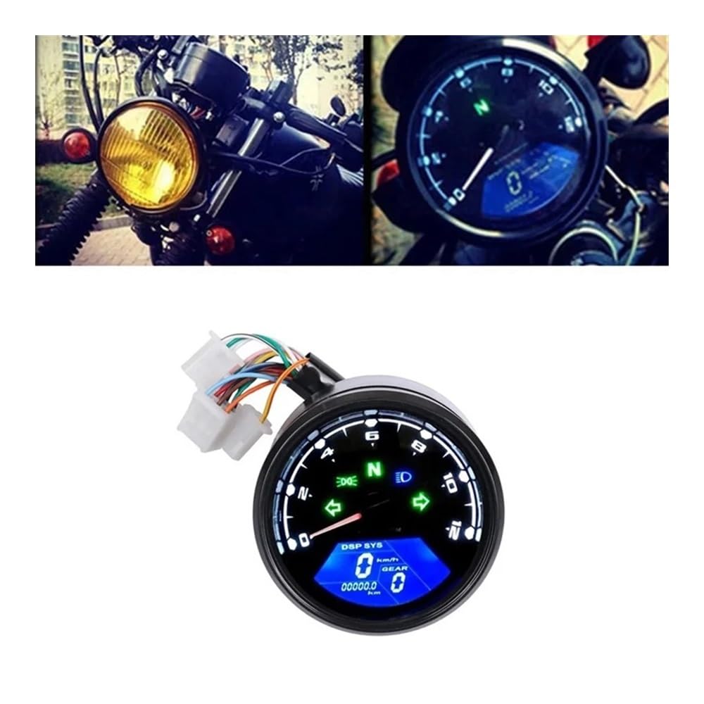 Moto jauge Compteur Compteur De Et Odomètre Numérique Universel pour Moto, pour 2 À 4 Cylindres, Accessoires Tableau Bord