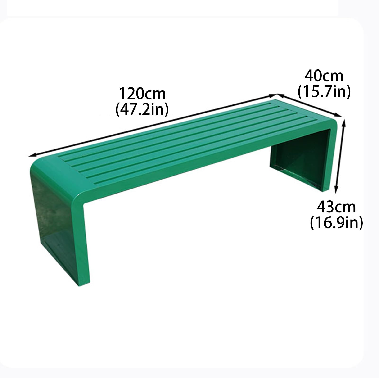 Banco de metal para exteriores para todo tipo de clima para 2 personas, asiento resistente a la intemperie para porche, patio trasero, parque Ln, amarillo, 120 cm