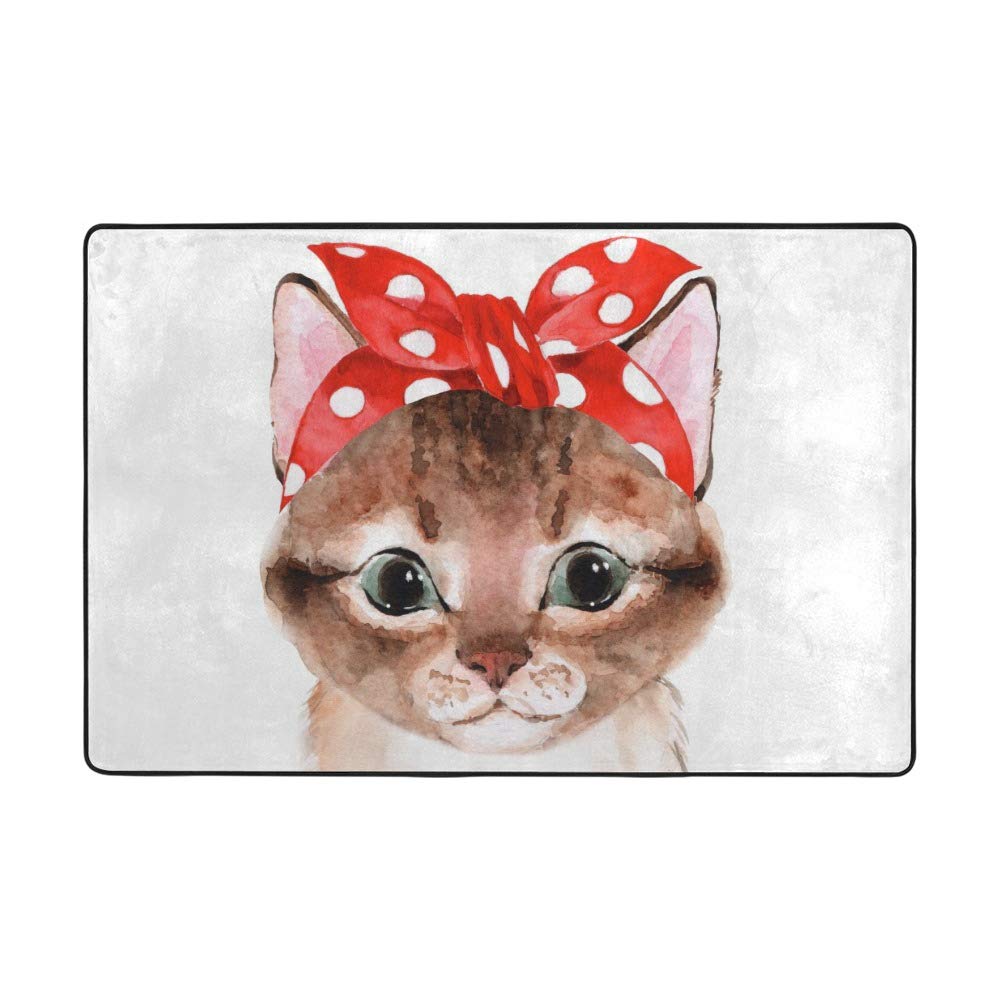 Tapis chat aquarelle 160x122 cm idéal pour créer un coin lecture cosy enfant