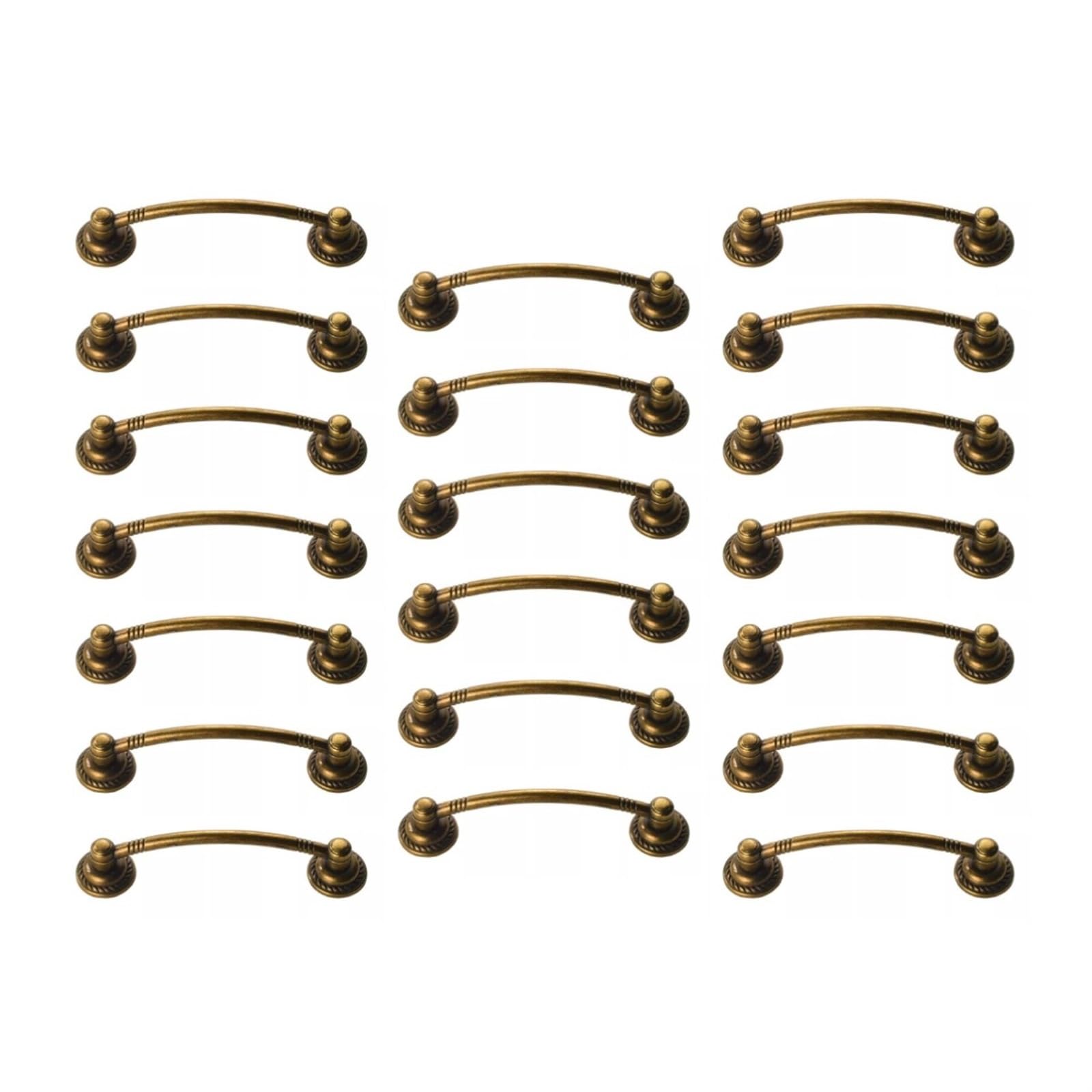 ZAANHA 20pcs 3.74 Inch Centers Vintage Style Antique Gold Bail Drawer Pull Drop Swing Handles Cabinet Knob Kitchen Hardware 4.76 x 1 Inch