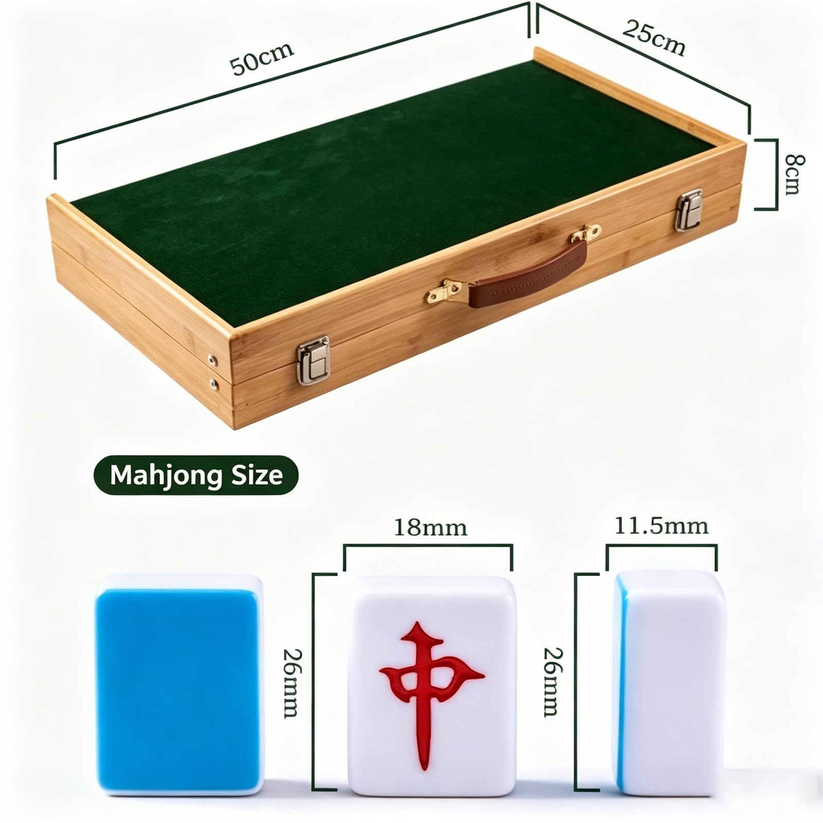 Mesa Plegable De Madera Portátil para Mahjong, Incluye Bolsa De Almacenamiento, Regla Y Dados para Uso Doméstico Y Recreativo Al Aire Libre. Superficie Fácil De Limpiar para El Hogar O Noches De