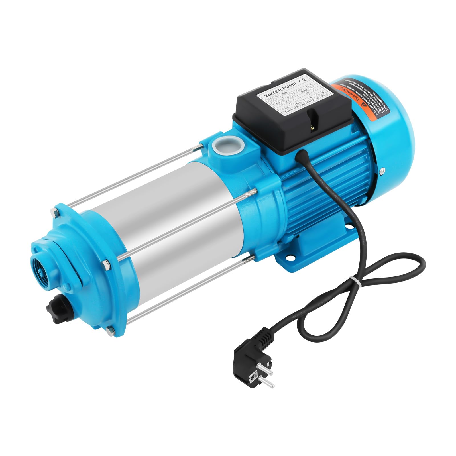 Bomba centrífuga de agua de acero inoxidable, 1300 W/2200 W/2500 W, presión máxima: 9,8/10/11 bar, control de agua doméstica (2500 W)