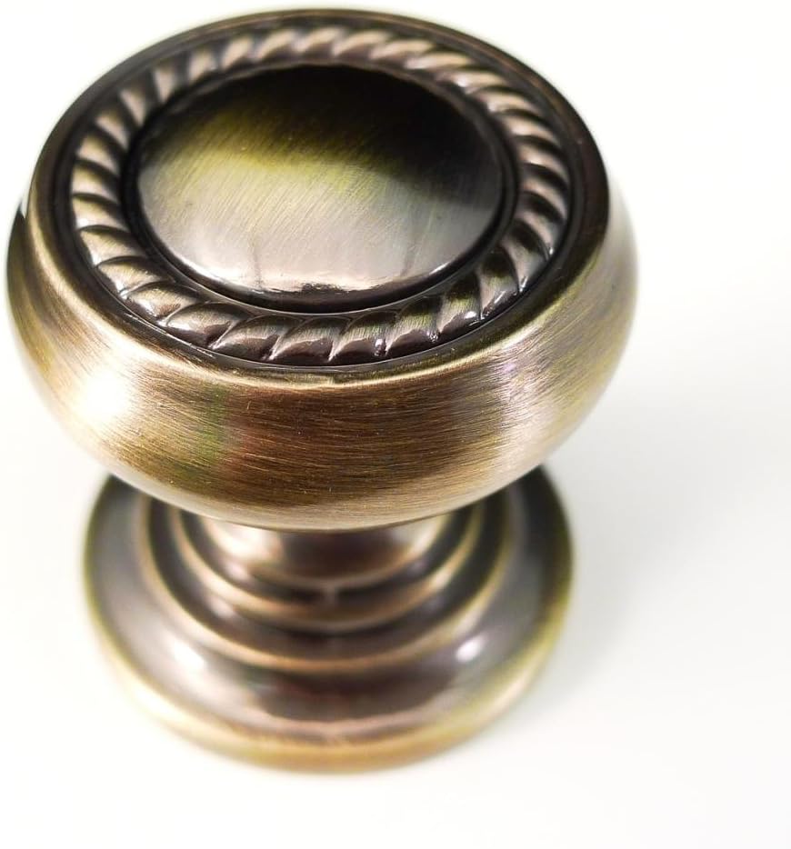 Ultra Grade URBN Traditional 1 Inch Ribbon Patterned Round Cabinet Knob, Bronze Finish (Pack of 4)