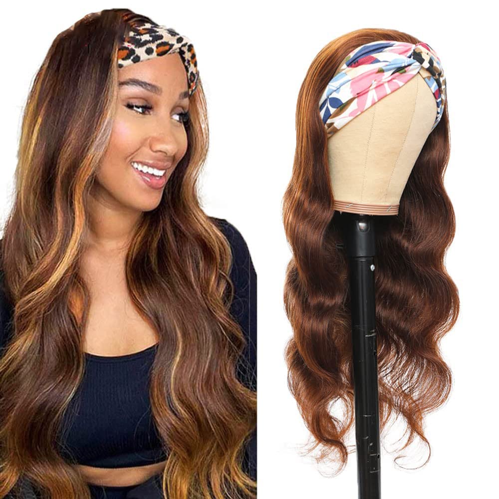 muaowig P4/27 Body Wave Highlight Headband Wig For Women