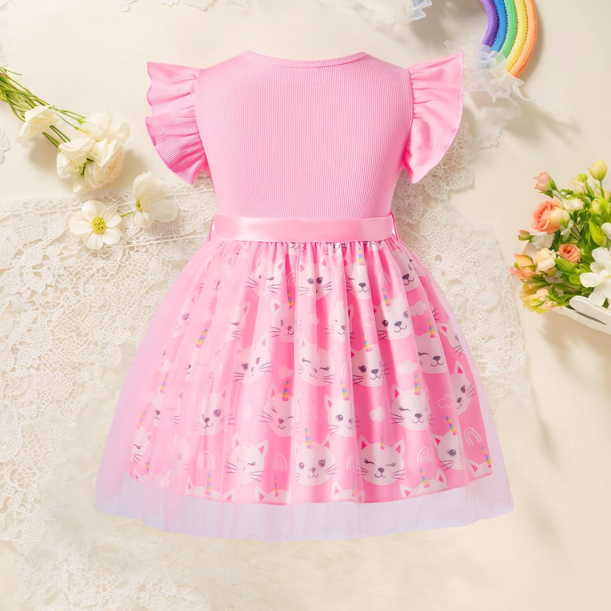 Toddler Girls Tulle Dress Baby Girl Summer Dress Ruffle Sleeveless Birthday Party Princess Causal Tutu Sundress 2-7Y - Image 3